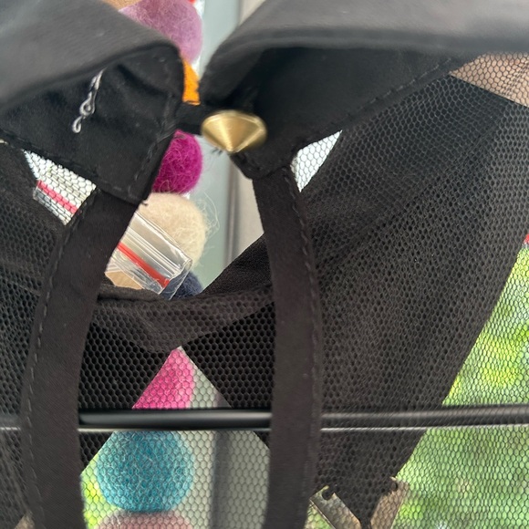 NWT Ya Los Angeles Black Sheer Button Down Satin Collar Top Size S - Picture 10 of 14